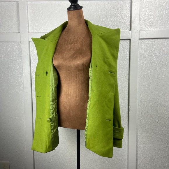 Antonio Melani Chartreuse Wool Blend Peacoat Women’s Size 8 - Picture 6 of 9
